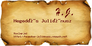 Hegedűs Juliánusz névjegykártya